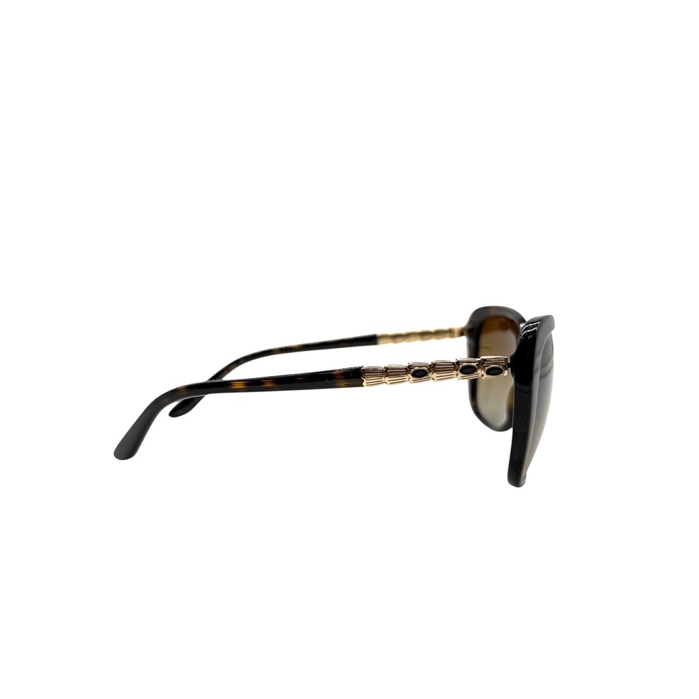 BVLGARI Tortoise Shell Cat Eye Sunglasses Brown Lenses Gold Plated Made in Italy - Picture 2 of 9